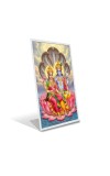 Car Desk/Table Top Lord Vishnu And Lakhsmi Acrylic L-Style Photo Stand - 5x7 Inches, Compact And Stylish Spiritual Display (F6662)