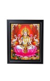 Hitech Sales Ma Laxmi Debi Photo Frame for Pooja Room, Temple Decor, Home Decoration and Gift (Wall and Tabletop, Rectangular, Printed Photo, 12 x 14 inches Frame, Brown)