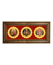 Maa Durga, Trirupati Balaji, Maa Lakhshmi Photo Frame - 8x14 Inch Brown Wooden Frame | Hindu Gods Wall Decor For Home & Office