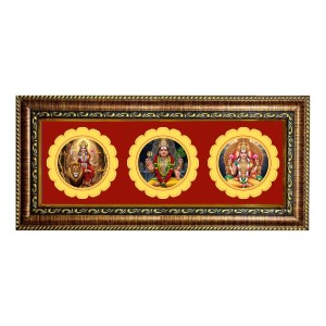 Maa Durga, Trirupati Balaji, Maa Lakhshmi Photo Frame - 8x14 Inch Brown Wooden Frame | Hindu Gods Wall Decor For Home & Office Maa Durga, Trirupati Balaji, Maa Lakhshmi Photo Frame - 8x14 Inch Brown Wooden Frame | Hindu Gods Wall Decor For Home & Office