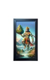 Hitech Sales Jai Hanuman Wall-Mount Polystyrene Photo Frame Home Decoration and Gifting, 9.6 x 15.6 inches Black Frame (Pack of 1, Printed Photo)