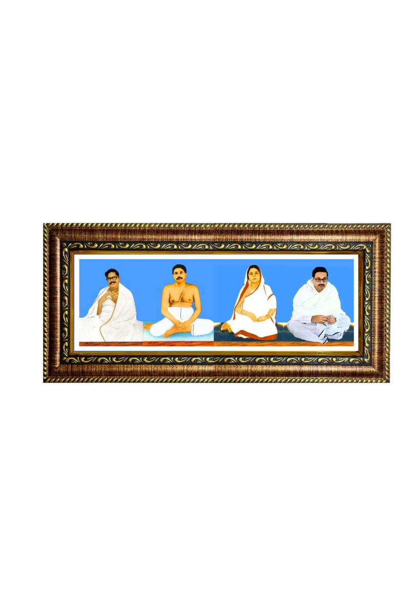 Hitech Sales Anukul Chandra Thakur Pariwar in One Religious Photo Frame (16.6 x 6.6 inches, Golden, Pvc Frame)