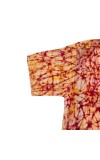 Men's Batik Print Cotton Shirt | Handmade Traditional Tie-Dye Casual Wear | Mandarin Collar Half Sleeve Ethnic Shirt for Summer, Festive & Daily Use Multicolour (Light Orange & Maroon Batik)
