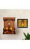 Hitech Sales Golden Buddha Wall Painting Photo Frame for Pooja Room, Temple Decor, Home Decoration and Gift (Wall and Tabletop, Rectangular, Printed Photo, 12 x 14 inches Frame, Brown)