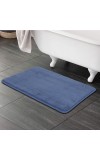 Home Beautiful Anti-Skid Blue Polyester Bath Mat