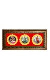 Maa Saraswati Photo Frame - 8x14 Inch Brown Wooden Frame | Hindu Gods Wall Decor For Home & Office