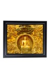 Hitech Sales Golden Buddha Wall Painting Photo Frame for Pooja Room, Temple Decor, Home Decoration and Gift (Wall and Tabletop, Rectangular, Printed Photo, 12 x 14 inches Frame, Brown)