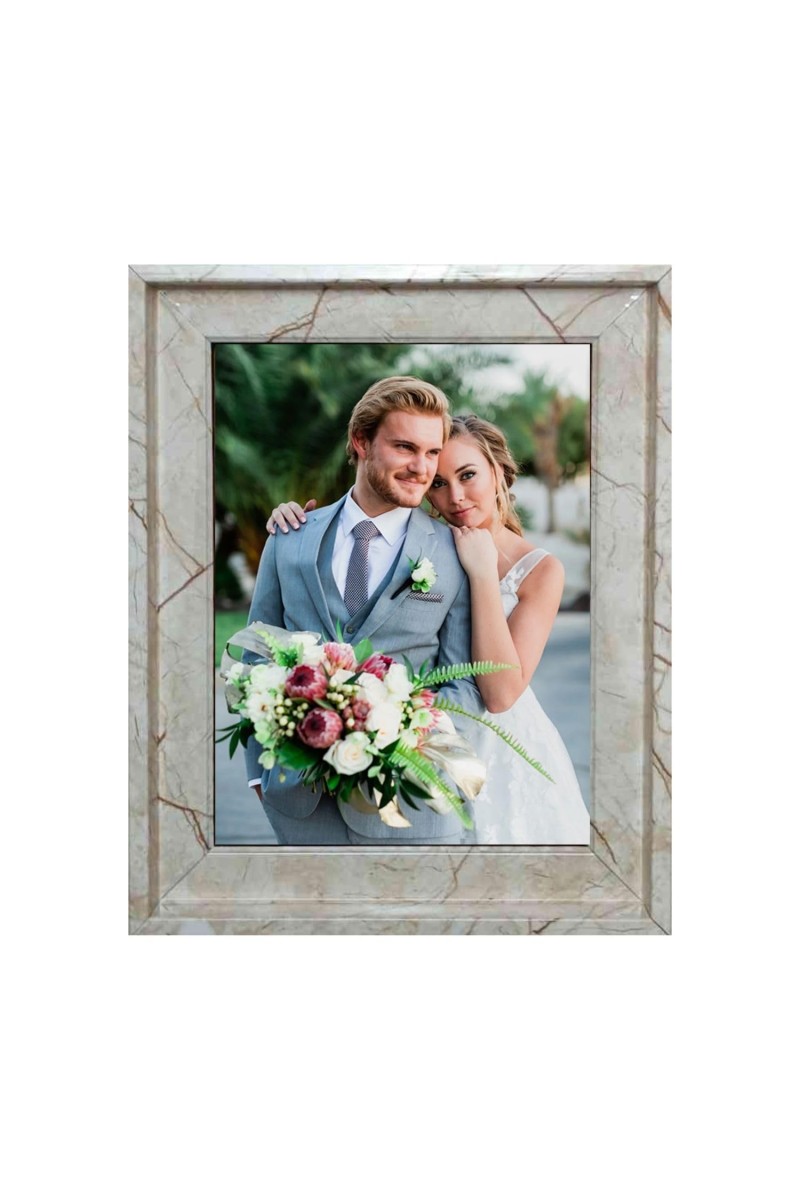 HiTechMart Polystyrene 8x10inch Picture Frame Modern Style Photo Frame with Acrylic Glass Front, Tabletop Display Ideal for Family Portraits or Gift