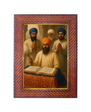 Waheguruji Guru Photo Frame 10x14 Inch Religious Wall & Table Decor Frame | Waheguruji Guru Spiritual Photo Frame For Home, Temple & Office | Decorative Hindu God & Goddess Frame (Pack Of 1) (F184