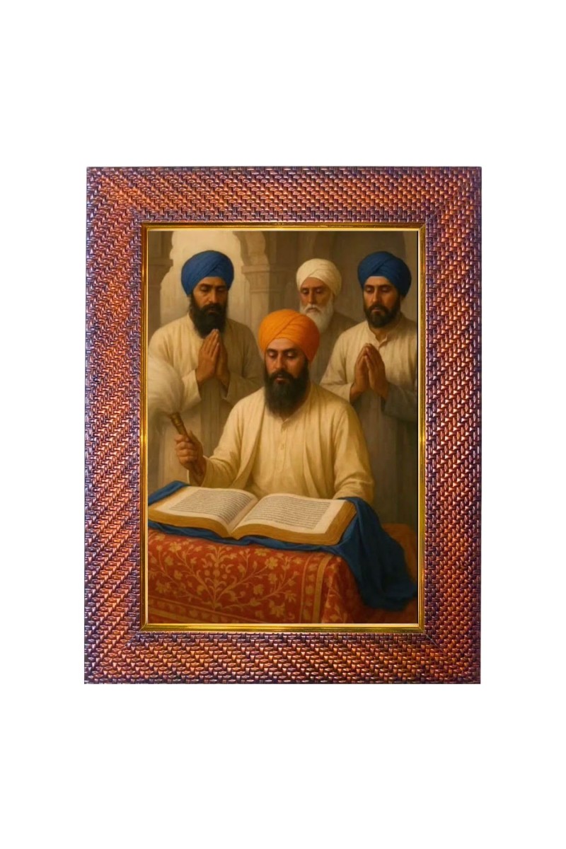 Waheguruji Guru Photo Frame 10x14 Inch Religious Wall & Table Decor Frame | Waheguruji Guru Spiritual Photo Frame For Home, Temple & Office | Decorative Hindu God & Goddess Frame (Pack Of 1) (F184