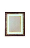 Vintage Wooden Photo Frame with Decorative Gold Border – Wall & Tabletop Display, Fits 6x8 Inch Pictures, Certificates, Artwork (Mahogany Brown with Gold Trim)