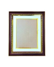 Vintage Wooden Photo Frame with Decorative Gold Border – Wall & Tabletop Display, Fits 6x8 Inch Pictures, Certificates, Artwork (Mahogany Brown with Gold Trim)