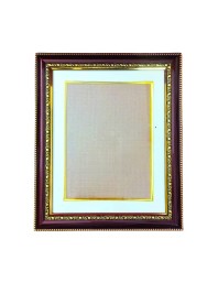 Vintage Wooden Photo Frame with Decorative Gold Border – Wall & Tabletop Display, Fits 6x8 Inch Pictures, Certificates, Artwork (Mahogany Brown with Gold Trim)