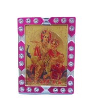 Hitech Sales Mini Decorative Lord Krishna and Sree Radha Photo Frame for Home, Office Décor and Card dasboard (6 x 8 cm – 1 Pcs)