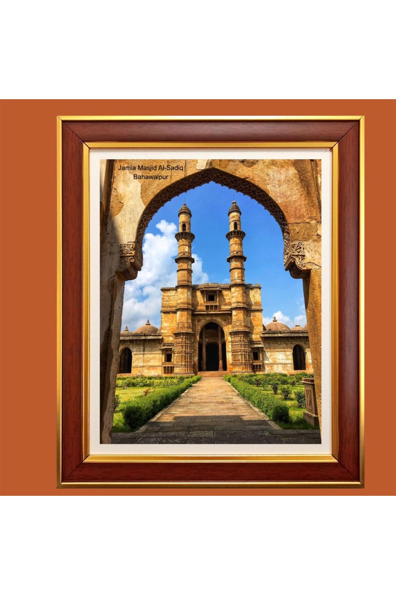 Jami Masjid, Champaner, Gujarat Photo Frame, 14x18 Inches Stylish Framed Islamic wall art for Home & Office Decoration and gift for Muslims