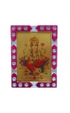 Hitech Sales Mini Decorative Bhagwan Ganesh Photo Frame with Designing Border Religious Gift for Home, Office Décor and Card dasboard Small Temple Idol Frame for Worship (6 x 8 cm – 1 Pcs)
