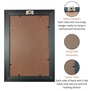 HiTechMart Dark Brown Polystyrene Photo Frame with Black Inner Border, Classic Picture Frame for Home and Office Dcor, Wall Mount and Tabletop Display(12 x 8 inch)