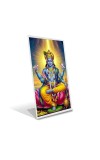 Car Desk/Table Top Lord Vishnu Acrylic L-Style Photo Stand - 2.5x3.5 Inches, Compact And Stylish Spiritual Display (F6663)