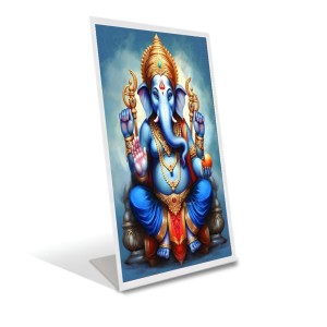 Car Desk/Table Top Lord Ganesh Acrylic L-Style Photo Stand - 2.5x3.5 Inches, Compact And Stylish Spiritual Display (F6732)