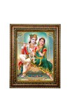 Hitech Sales Radha & Krishna Photo Frame/Golden Frame/Laminated Photo/Front glass/Size 10 x 8 Inch