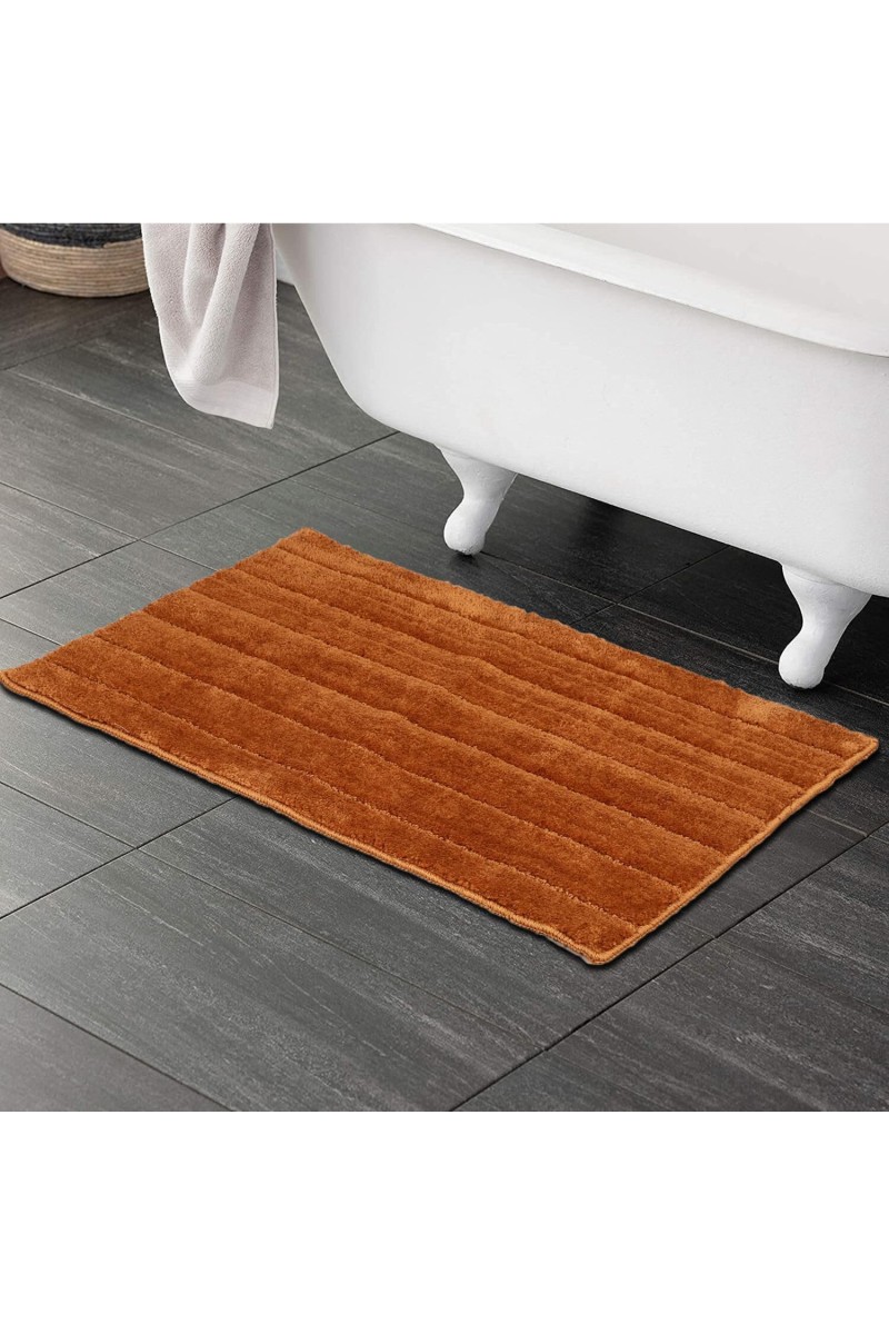 Home Beautiful Anti-Skid Golden Polyester Bath Mat
