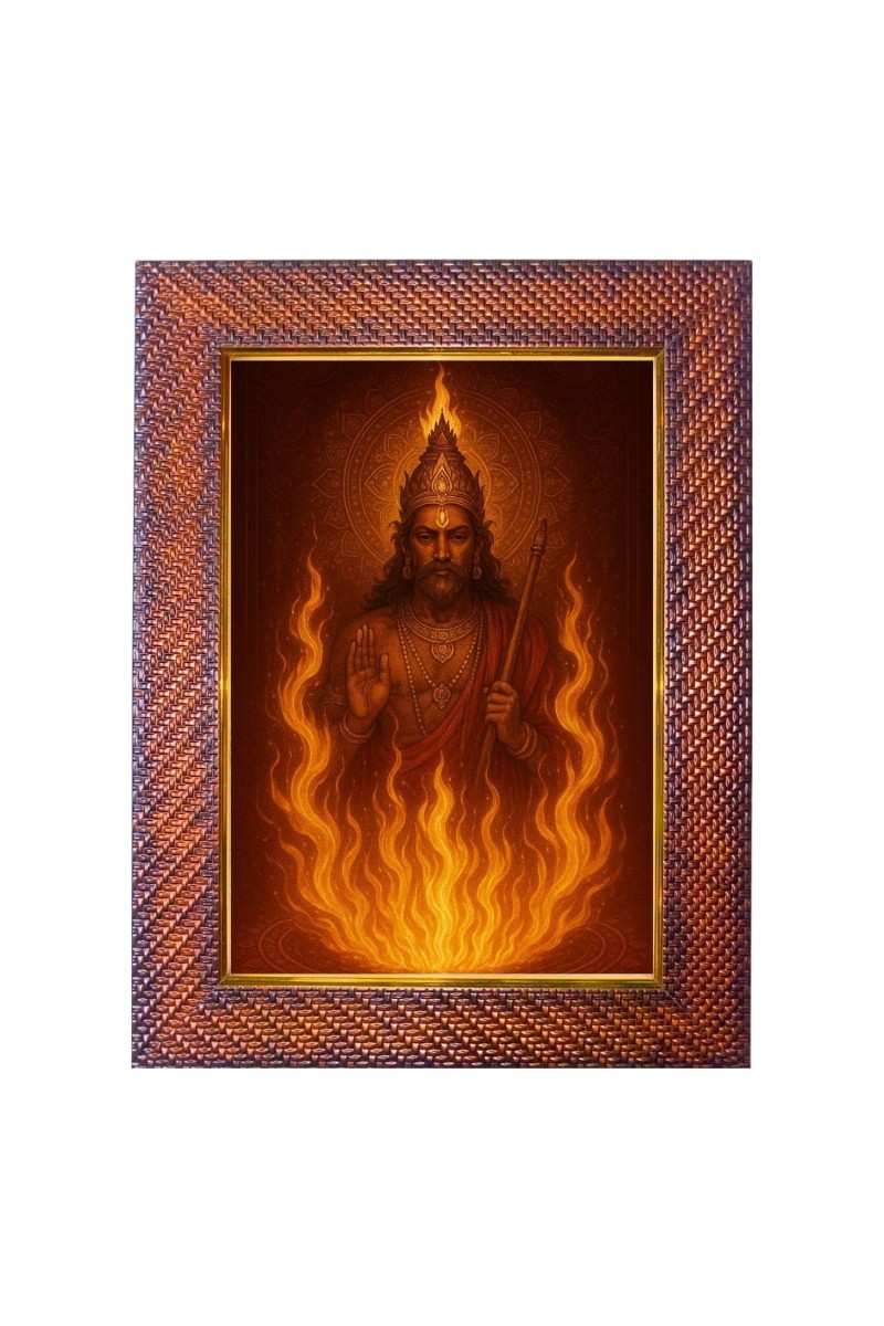 Lord Kubera Photo Frame 17X21 Inch Religious Wall & Table Decor Frame | Lord Kubera Spiritual Photo Frame For Home, Temple & Office | Decorative Hindu God & Goddess Frame (Pack Of 1) (F18362)