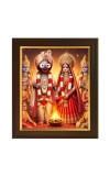 Hitech Sales |Traditional Indian Wedding Photo Frame with Divine Deities - Elegant Wooden Frame - Framed Wall Art for Home Decoration And Gifting Size: 10x12 inch.