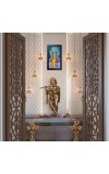 Lord Vishnu Wall-Mount Rectangular Polystyrene Photo Frame for Pooja Room, Home Decoration and Gifting, 9.6 x 15.6 inches Black Frame (Pack of 1, Printed Photo)