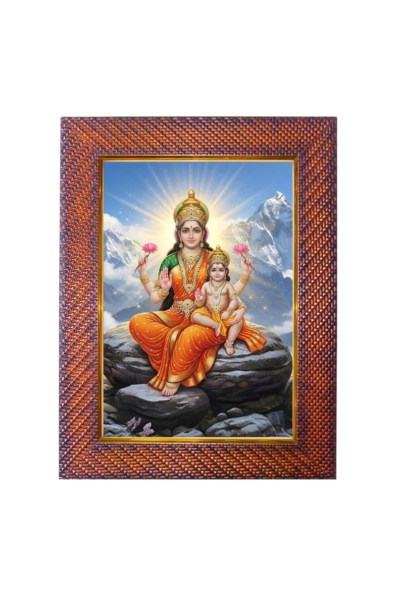 Mata Skandmata Photo Frame 21X25 Inch Religious Wall & Table Decor Frame | Mata Skandmata Spiritual Photo Frame For Home, Temple & Office (F18388X21X25)