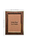 HiTechMart Decorative Photo Frame for Table Wood Finish Look with Gold Border 6.75 x 8.75 Inch Picture Frame for Wedding, Family, Portrait Home & Office Photo Display Frame (Vertical)