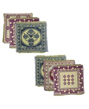 Hitech Sales Pure Cotton Puja Aasan Set Designer Prayer Mats for Puja, Meditation or Sitting on Floor & Multipurpose Use - Size 20 x 20 inch (Multicolor) (6)