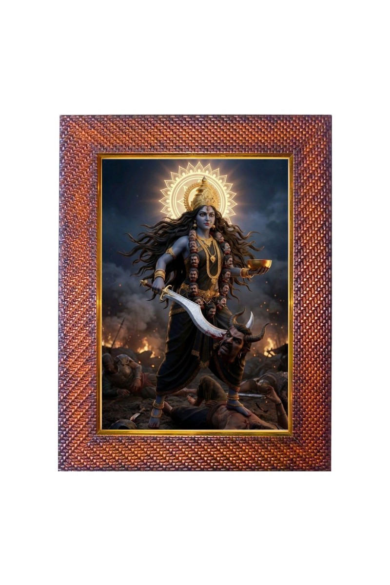 Mata Saraswati Photo Frame 21X25 Inch Religious Wall & Table Decor Frame | Mata Saraswati Spiritual Photo Frame For Home, Temple & Office (F18132X21X25)