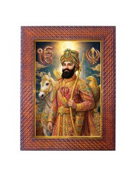 Sri Guru Angad Dev Ji Photo Frame 21X25 Inch Religious Wall & Table Decor Frame | Sri Guru Angad Dev Ji Spiritual Photo Frame For Home, Temple & Office | Decorative Hindu God & Goddess Frame (Pack