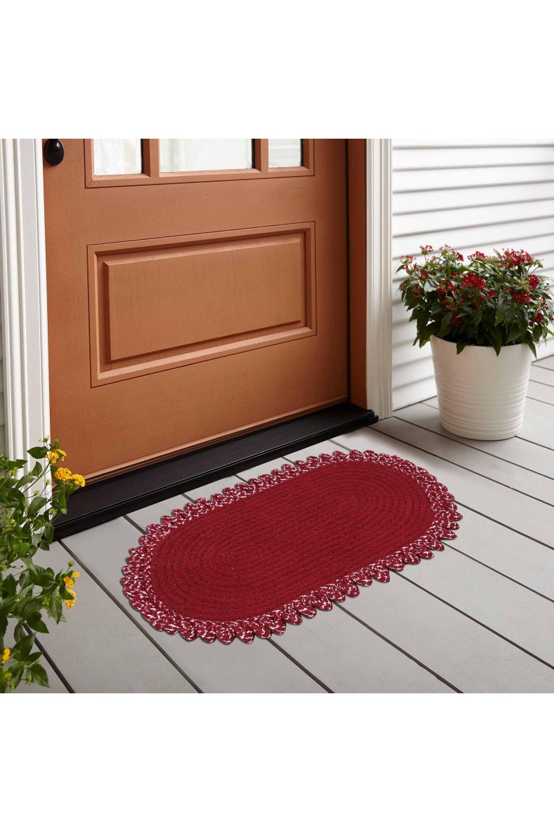Home Beautiful Maroon Polyester Door Mat