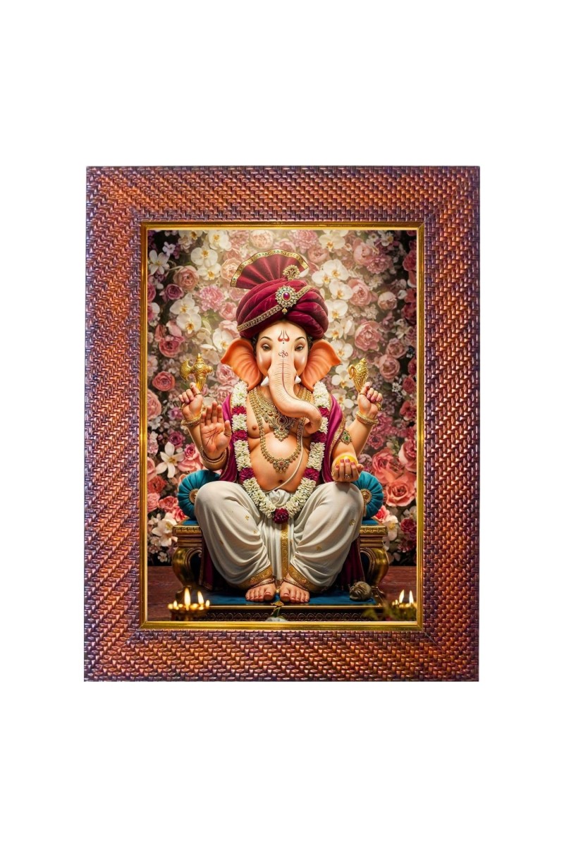 Lord Vishnu Photo Frame Religious Wall & Table Decor Frame | Lord Vishnu Spiritual Photo Frame For Home, Temple & Office | Decorative Hindu God & Goddess Frame (Pack Of 1) (F18093)
