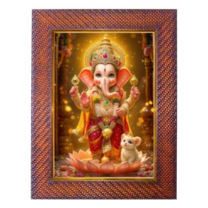 Lord Hanuman Photo Frame 15X19 Inch Religious Wall & Table Decor Frame | Lord Hanuman Spiritual Photo Frame For Home, Temple & Office | Decorative Hindu God & Goddess Frame (Pack Of 1) (F18087)