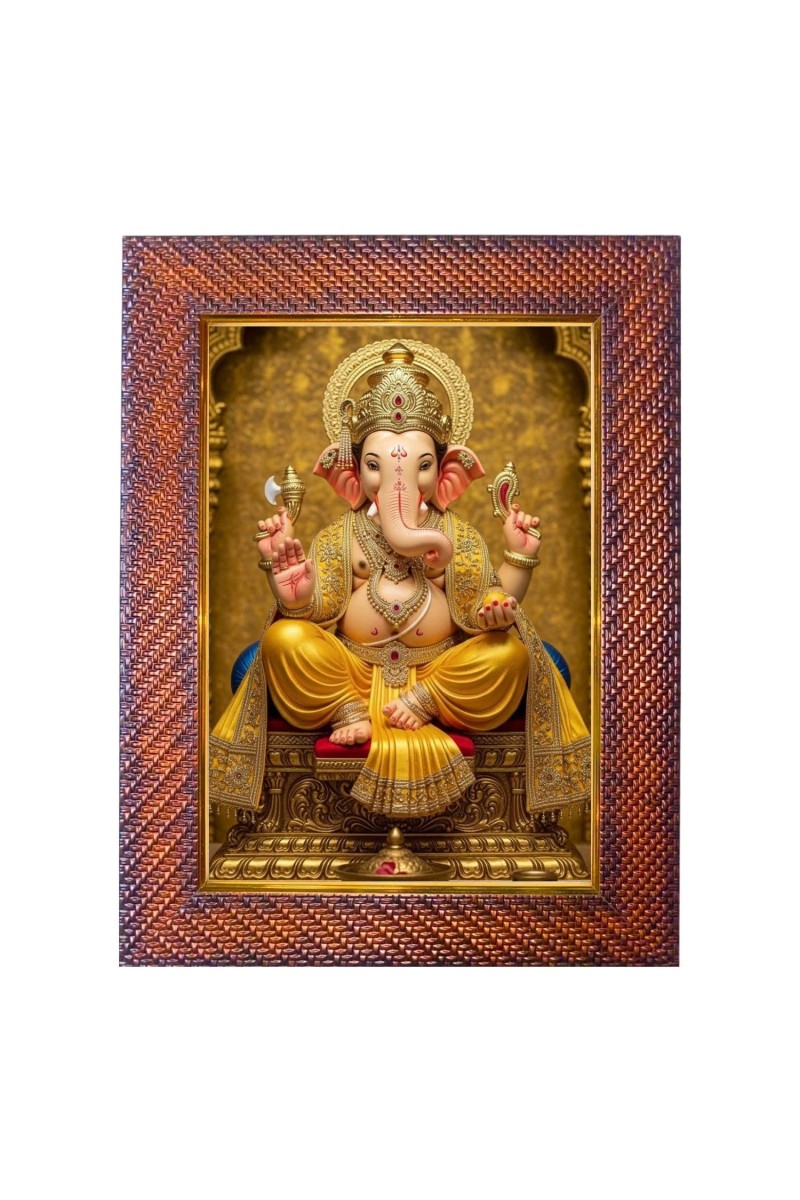 Lord Krishna Photo Frame 21X25 Inch Religious Wall & Table Decor Frame | Lord Krishna Spiritual Photo Frame For Home, Temple & Office | Decorative Hindu God & Goddess Frame (Pack Of 1) (F18103)