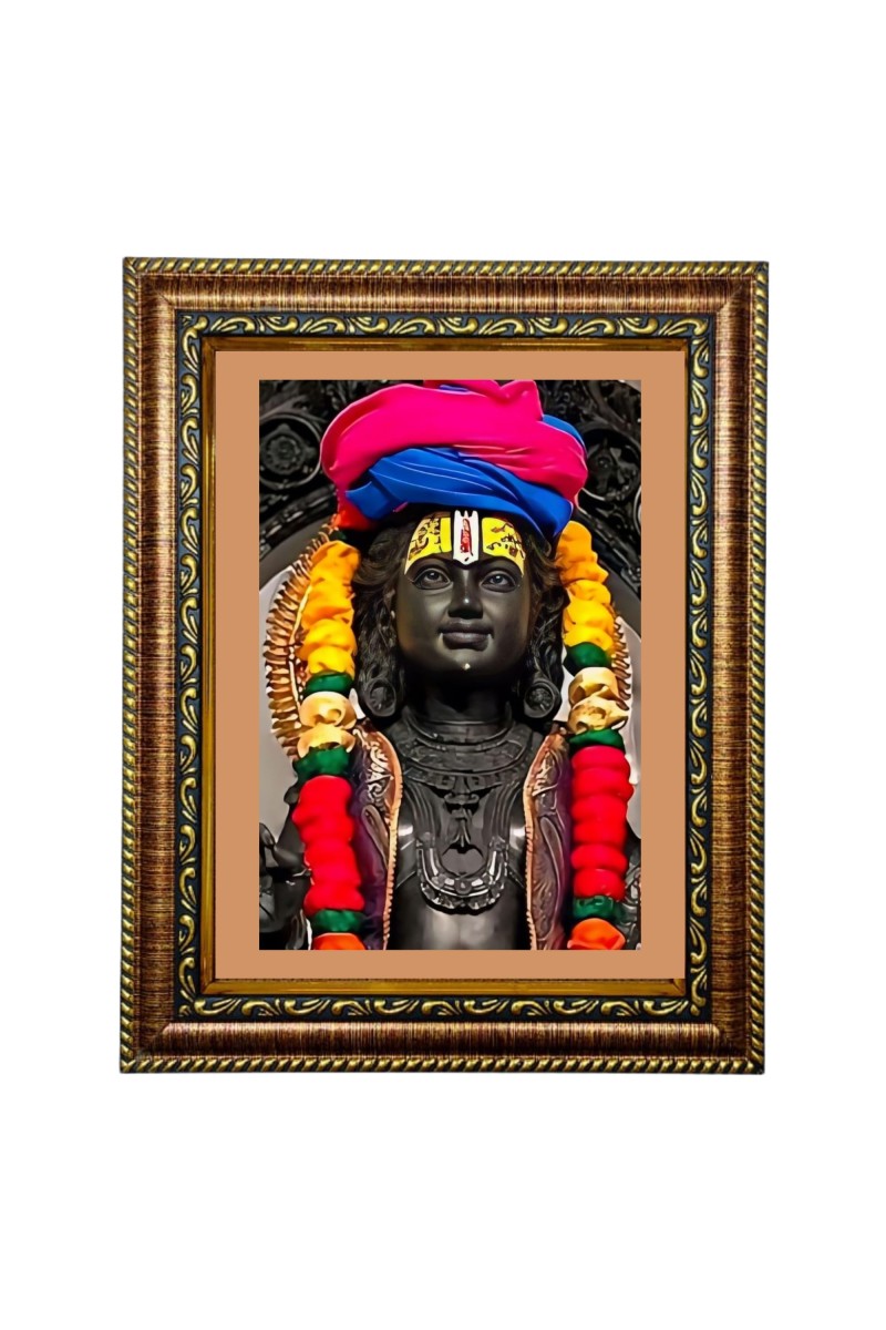 Hi Tech Sales Ayodhya Mandir Ram Lalla Photo frame for Office, Wall/Table, Study room & living room, gifts | PVC Frame & Front Face - Glass
