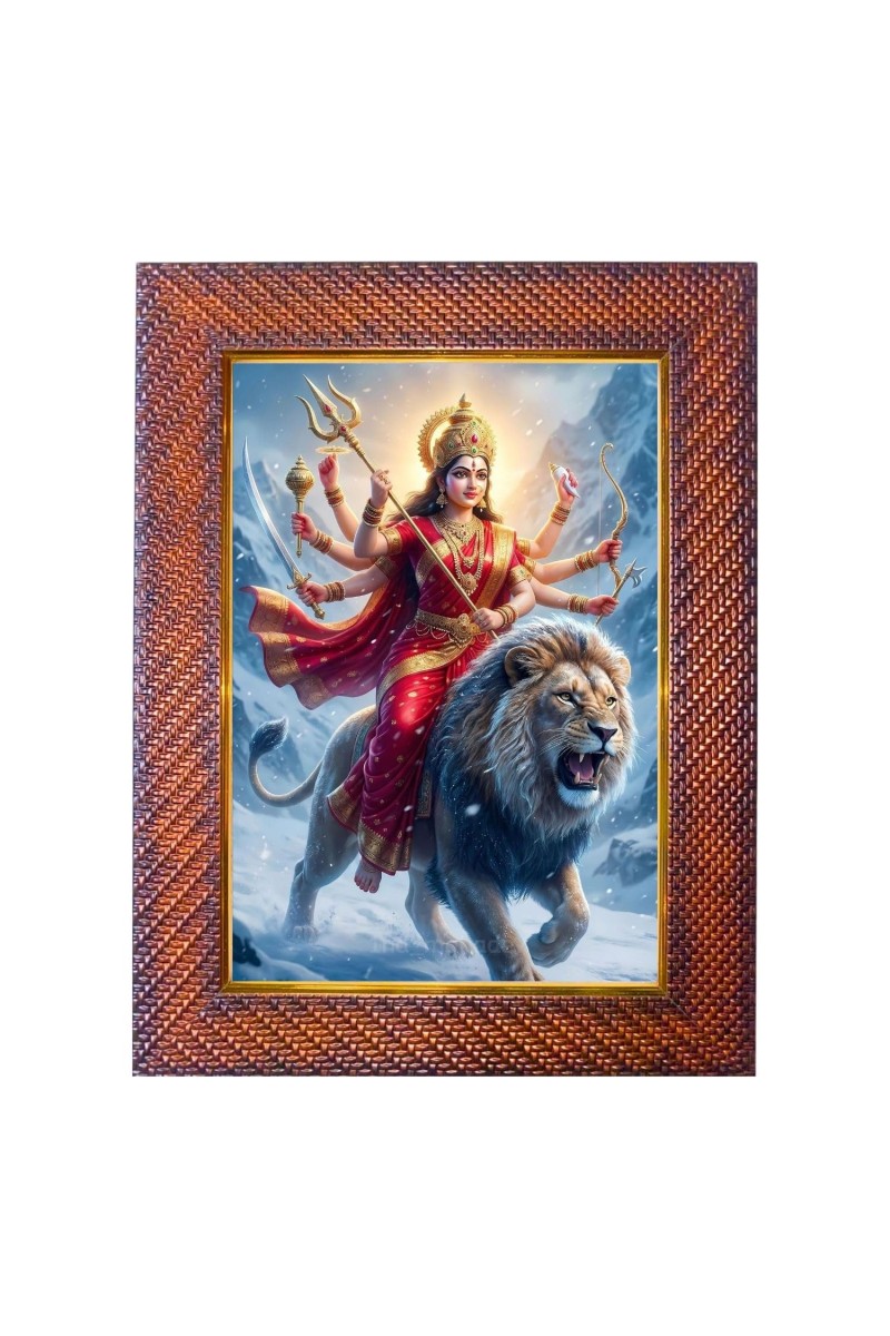 Mata Annapurna Photo Frame 21X25 Inch Religious Wall & Table Decor Frame | Mata Annapurna Spiritual Photo Frame For Home, Temple & Office (F18128X21X25)