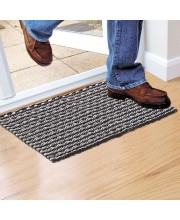 Home Beautiful Dark Grey Polyester Cotton Door Mat
