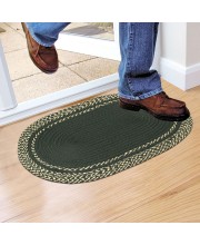 Home Beautiful Green Polyester Cotton Door Mat