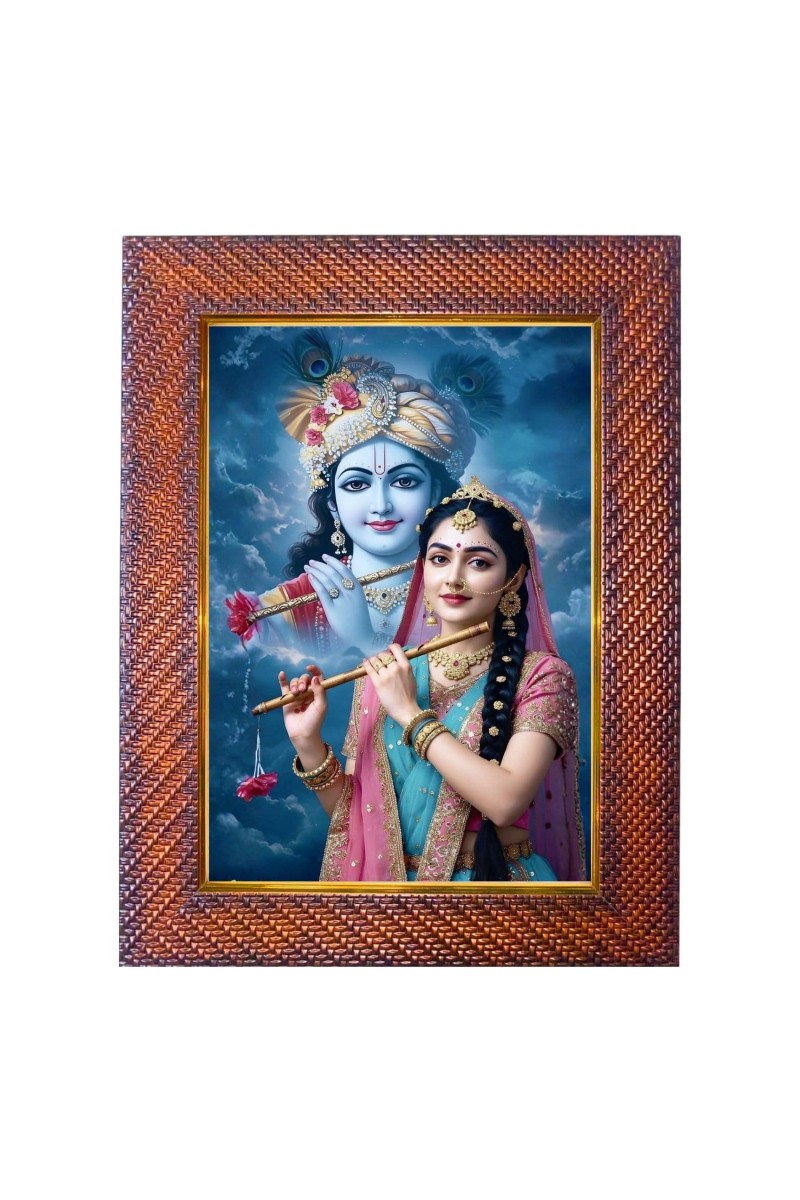 Lord Ganesha Photo Frame 21X25 Inch Religious Wall & Table Decor Frame | Lord Ganesha Spiritual Photo Frame For Home, Temple & Office | Decorative Hindu God & Goddess Frame (Pack Of 1) (F18102)