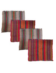 Hitech Sales Handmade Cotton Jute Aasan Mat for Pooja – Traditional Indian Prayer Mats with Multicolor Stripes – Recycled Fabric Woven Floor Mats for Meditation, Temple, or Home Use (4)
