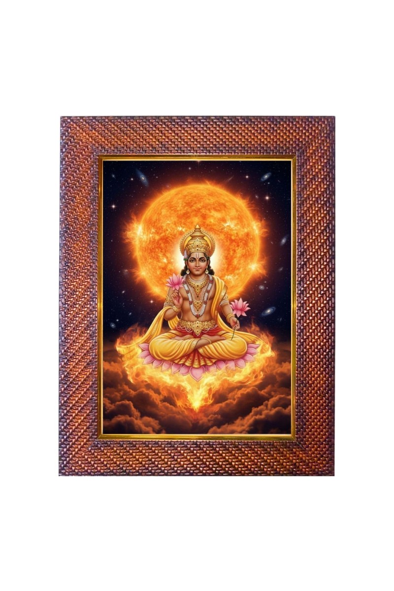 Lord Vishnu Photo Frame Religious Wall & Table Decor Frame | Lord Vishnu Spiritual Photo Frame For Home, Temple & Office | Decorative Hindu God & Goddess Frame (Pack Of 1) (F18377)