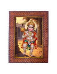 Lord Hanuman Photo Frame 21X25 Inch Religious Wall & Table Decor Frame | Lord Hanuman Spiritual Photo Frame For Home, Temple & Office | Decorative Hindu God & Goddess Frame (Pack Of 1) (F18091)