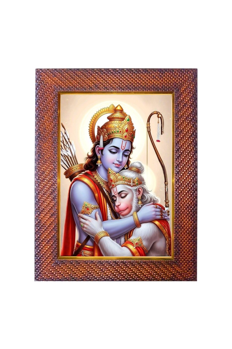 Lord Krishna Photo Frame 21X25 Inch Religious Wall & Table Decor Frame | Lord Krishna Spiritual Photo Frame For Home, Temple & Office | Decorative Hindu God & Goddess Frame (Pack Of 1) (F18085)