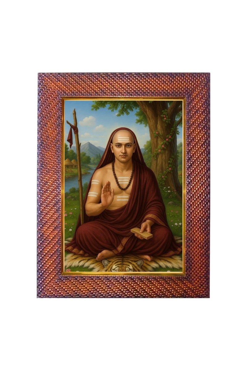 Lord Krishna Photo Frame 21X25 Inch Religious Wall & Table Decor Frame | Lord Krishna Spiritual Photo Frame For Home, Temple & Office | Decorative Hindu God & Goddess Frame (Pack Of 1) (F18332)