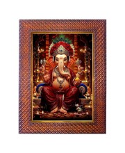 Lord Ganesha Photo Frame 17X21 Inch Religious Wall & Table Decor Frame | Lord Ganesha Spiritual Photo Frame For Home, Temple & Office | Decorative Hindu God & Goddess Frame (Pack Of 1) (F18073)