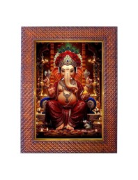 Lord Ganesha Photo Frame 13X17 Inch Religious Wall & Table Decor Frame | Lord Ganesha Spiritual Photo Frame For Home, Temple & Office | Decorative Hindu God & Goddess Frame (Pack Of 1) (F18073)