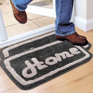 Home Beautiful Anti-Skid Polyester Bath Mat, Set of 2
